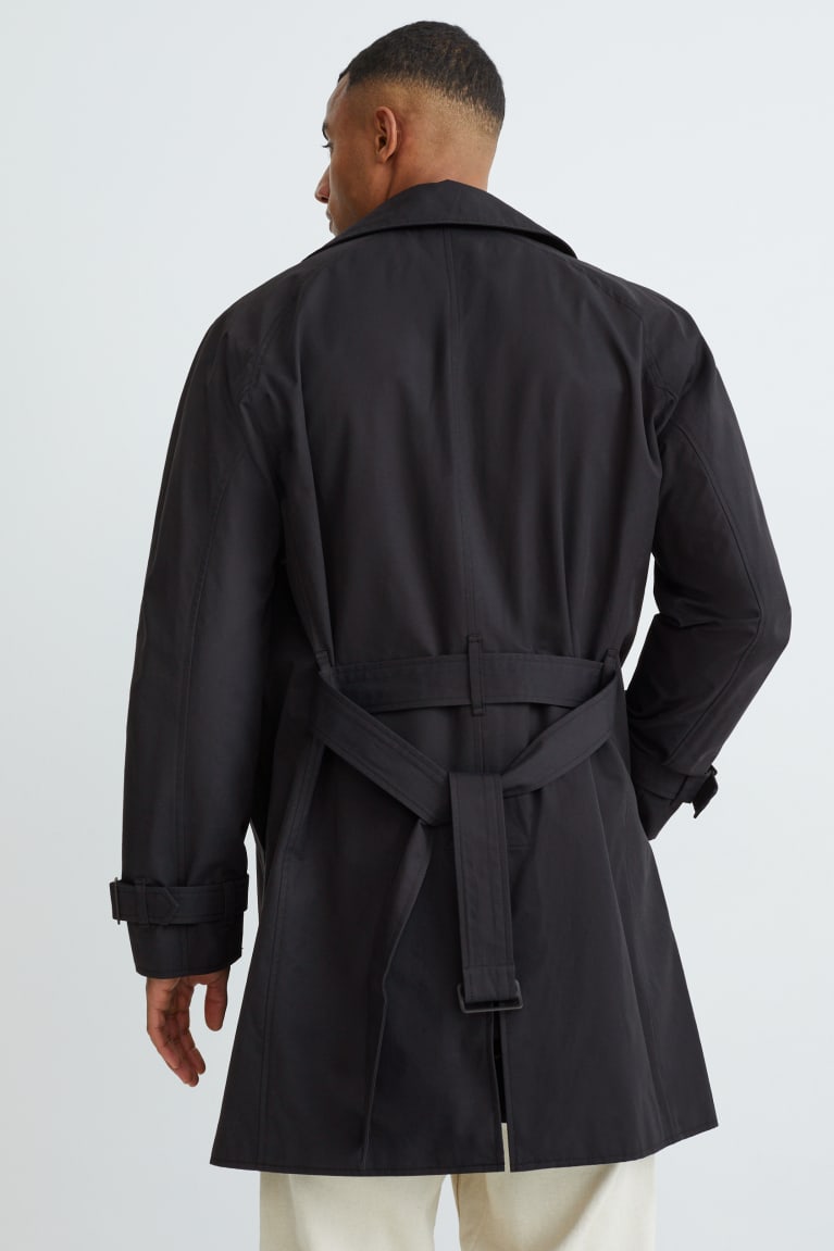 Bundy C&A Trench With Recycled Nylon Panske Čierne | 1264HSZKC