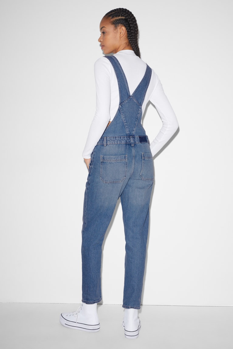 Džínsy C&A Clockhouse Denim Dungarees Relaxed Fit Damske Modre Svetlo Modre | 9384EYLHK