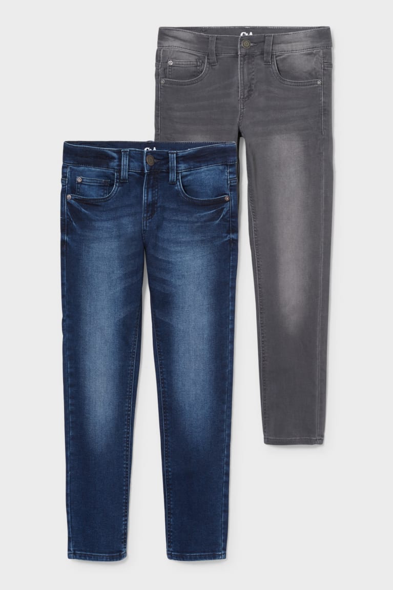 Džínsy C&A Extended Sizes Multipack Of 2 Slim Jog Denim Chlapcenske Modre Tmavo Siva | 8452QTVWY