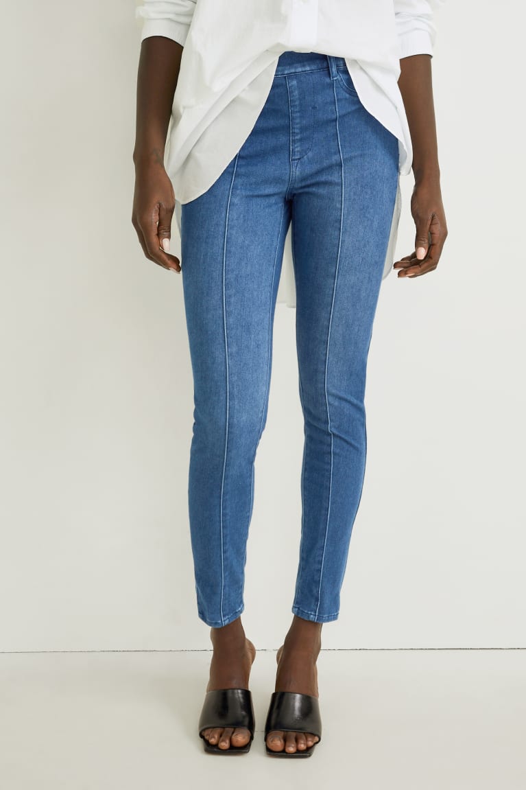 Džínsy C&A Jegging High Pásom Vychudnutý Fit 4 Wway Stretch Damske Modre | 7184IJSHA