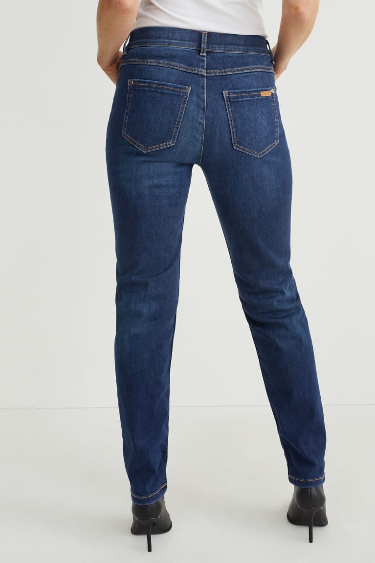 Džínsy C&A Jegging Stredne-rise Pásom Slim Fit Lycra® Damske Modre Tmavo Modre | 5179LTDMY