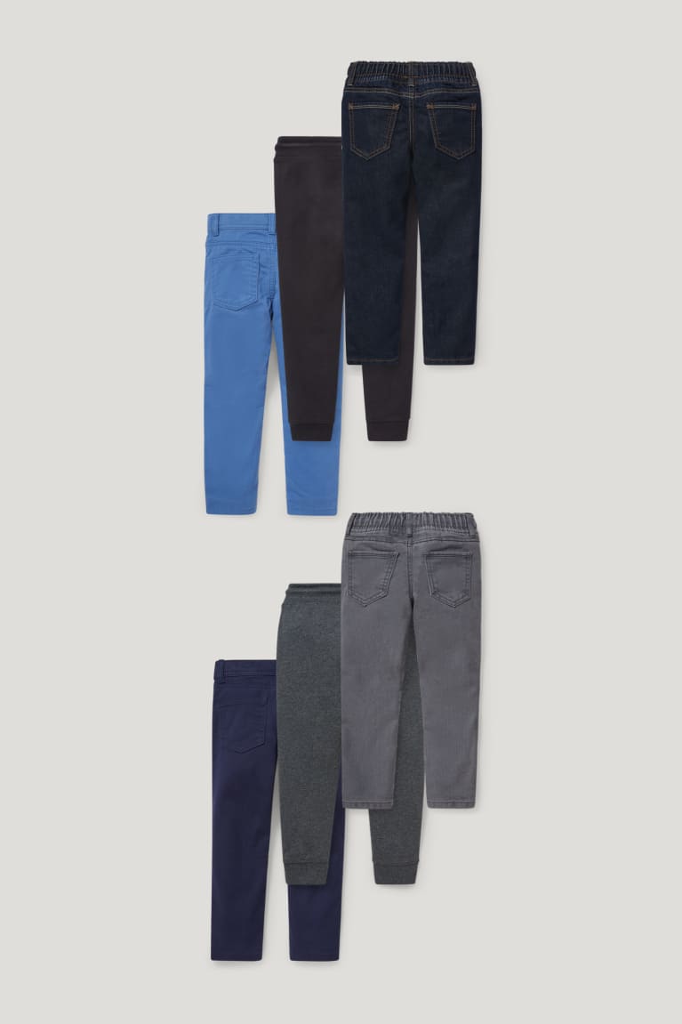 Džínsy C&A Multipack Of 6, Thermal And Joggers Slim Fit Chlapcenske Čierne | 3976DXERH