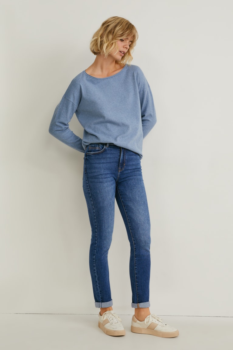 Džínsy C&A Slim High Pásom Lycra® Recycled Damske Modre | 8392WKXLY