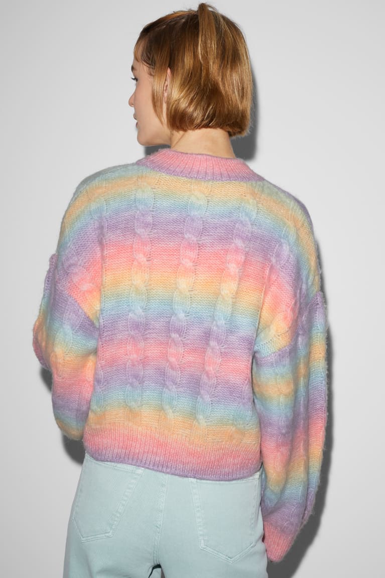 Jumpers C&A Clockhouse Cable Knit Pattern Damske Multicoloured | 1794GXVET