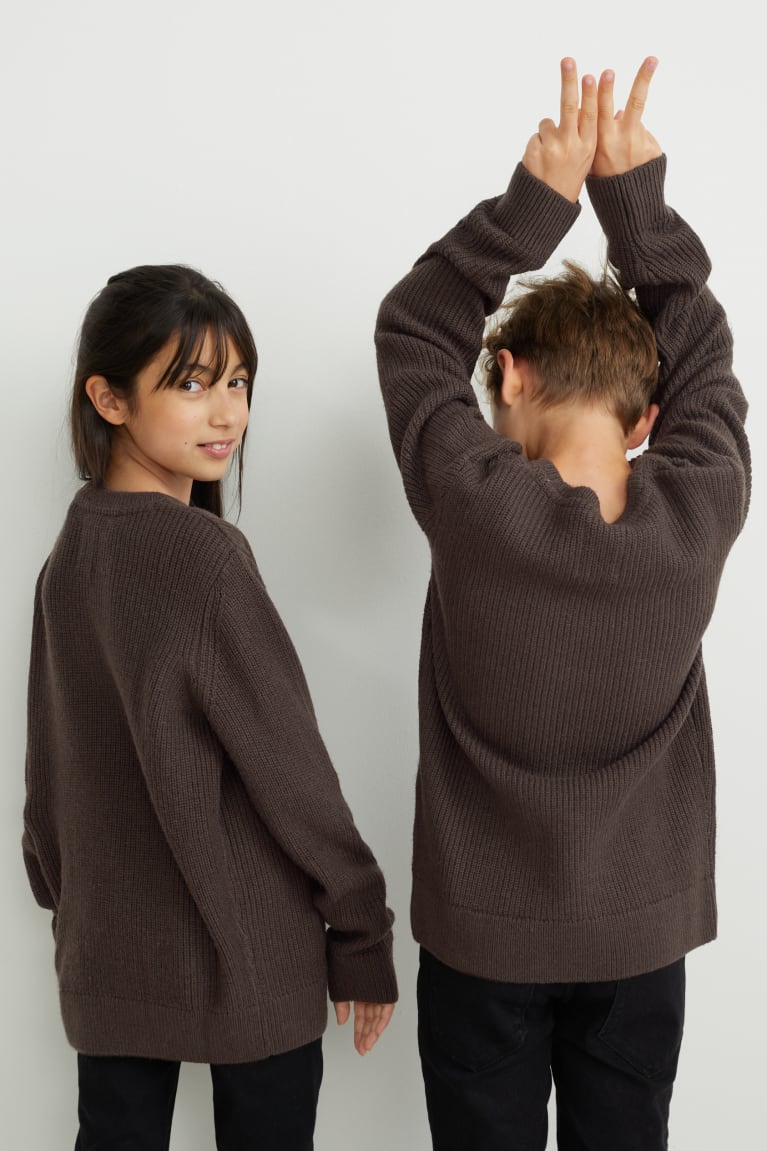 Jumpers C&A Genderneutral Recycled Dievcenske Tmavo Hnede | 2564NZLTX