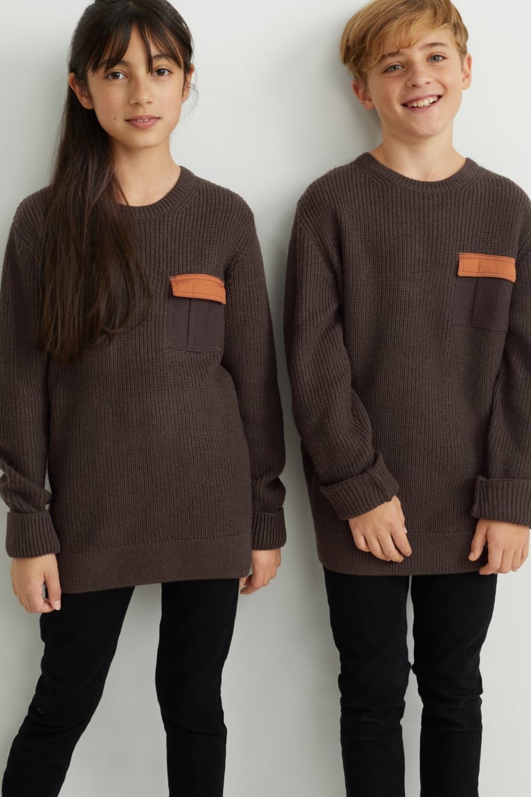 Jumpers C&A Genderneutral Recycled Dievcenske Tmavo Hnede | 2564NZLTX