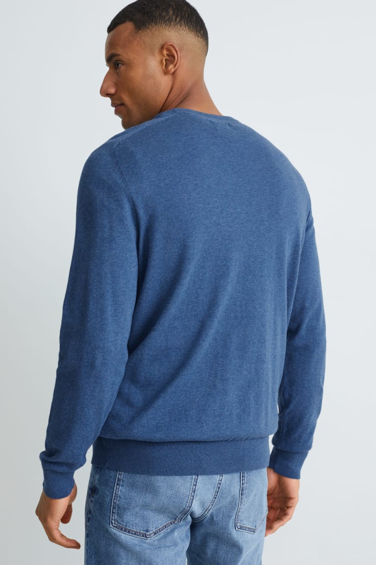 Jumpers C&A Organic Bavlnene Panske Tmavo Modre | 9035HCPBT