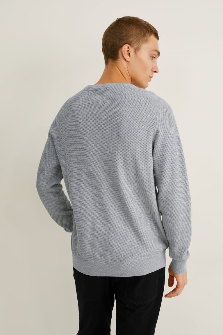 Jumpers C&A Pima Bavlnene Panske Svetlo Siva | 0537BIMHW