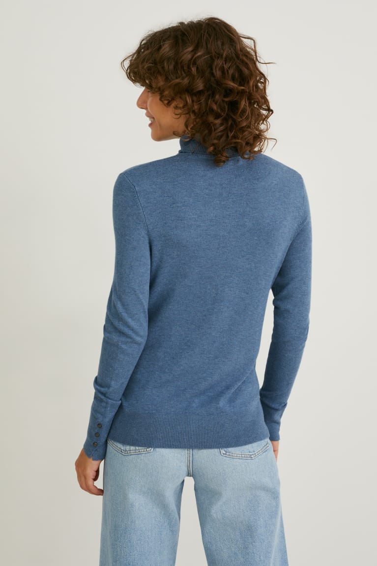 Jumpers C&A Polo Neck Damske Modre | 7369HXVCM