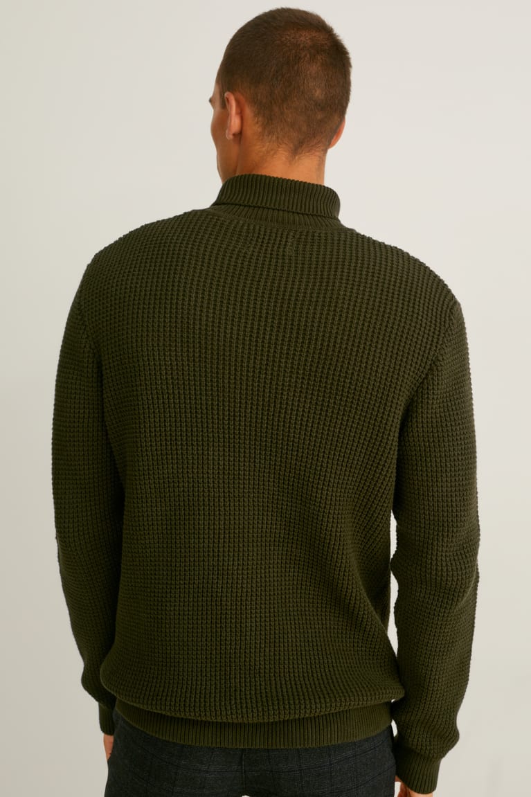 Jumpers C&A Polo Neck Panske Hnedožltý | 5214GANCK