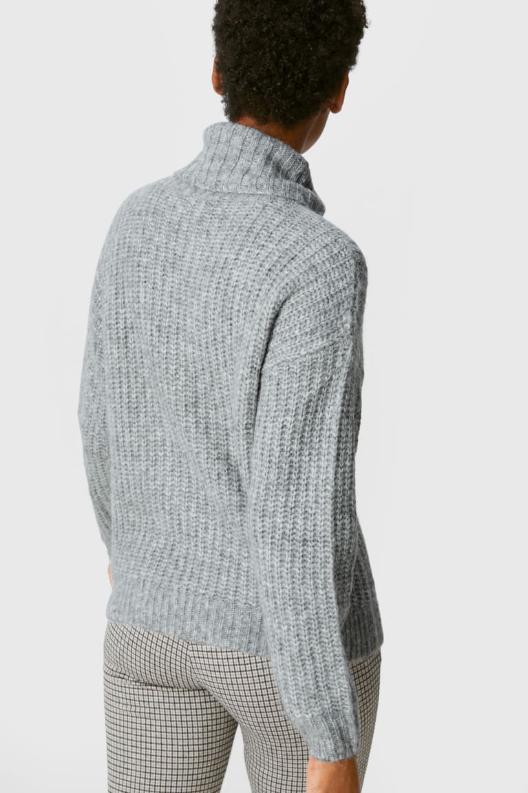 Jumpers C&A Polo Neck Recycled Damske Siva | 5103QWXIN