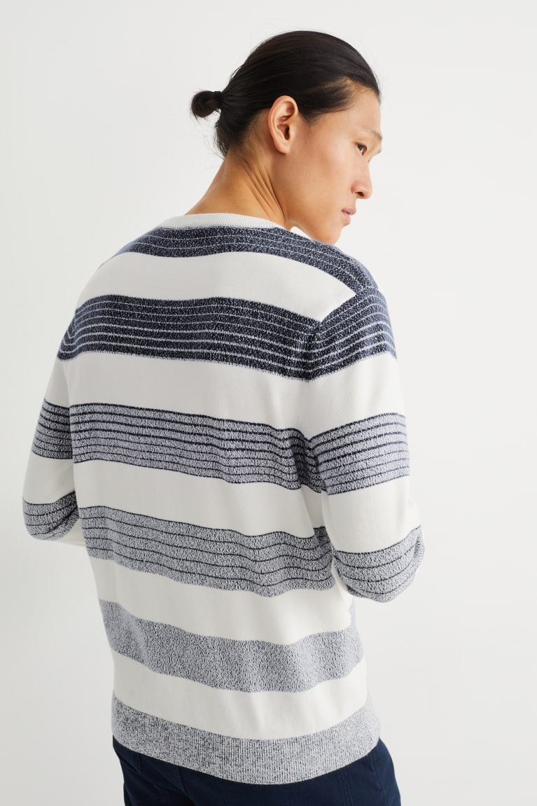 Jumpers C&A Pruhované Panske Biele Modre | 2140PHCOU