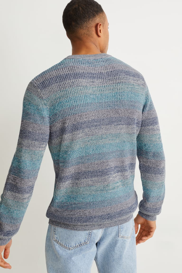 Jumpers C&A Pruhované Panske Modre | 3874VWJOU