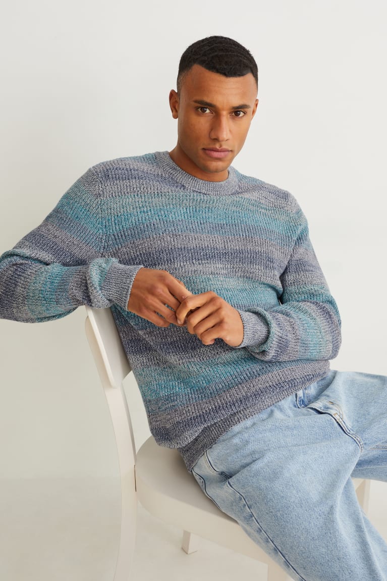 Jumpers C&A Pruhované Panske Modre | 3874VWJOU