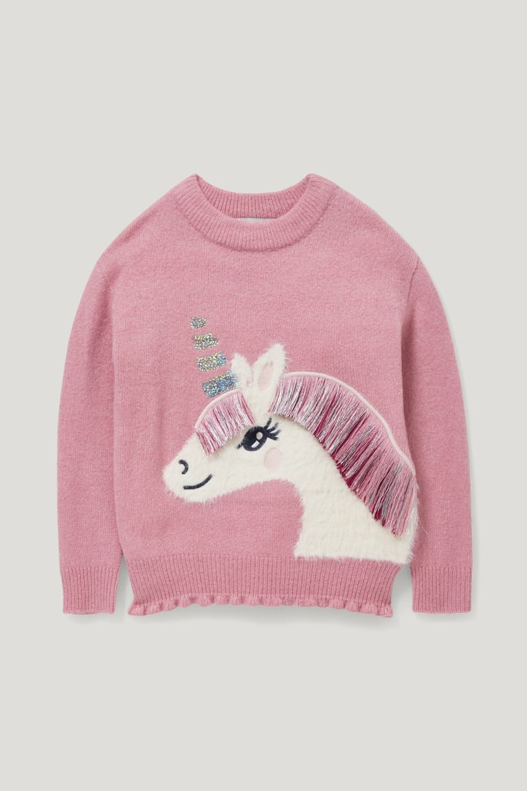 Jumpers C&A Unicorn Recycled Dievcenske Tmavo Ruzove | 6980QHSEY