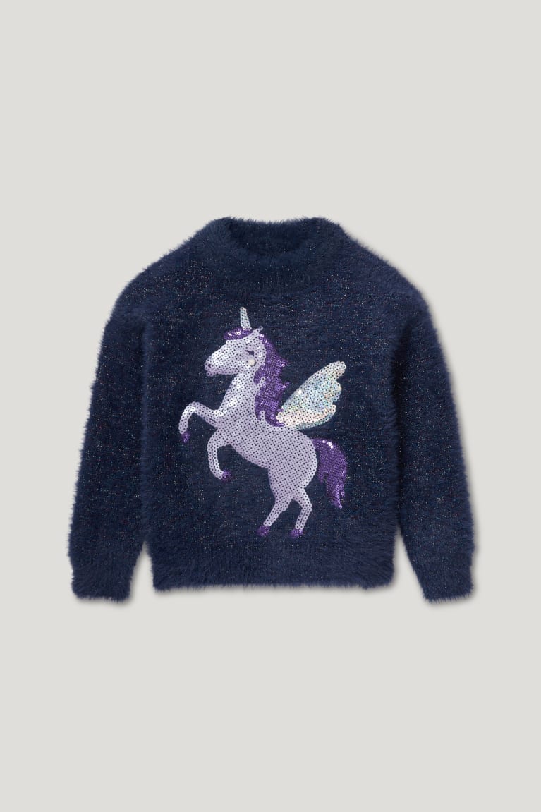 Jumpers C&A Unicorn Shiny Dievcenske Tmavo Modre | 6359BSYRA