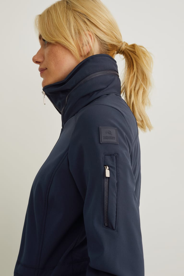 Kabáty C&A Softshell With Hood Bionic-finish®eco Recycled Damske Tmavo Modre | 3952WFDOI