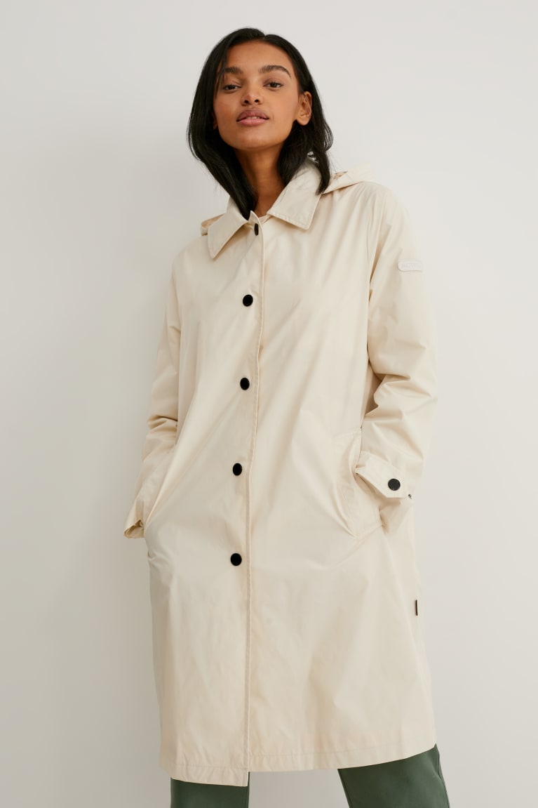 Kabáty C&A Trench With Hood Bionic-finish®eco Damske Creme | 0456THENJ