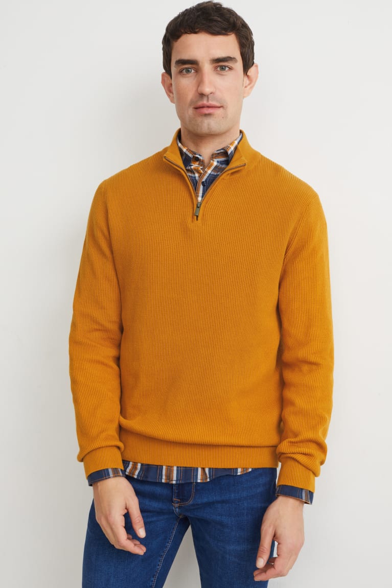 Kosele C&A And Regular Fit Button-down Collar Panske Oranžové Modre | 5902KULYQ