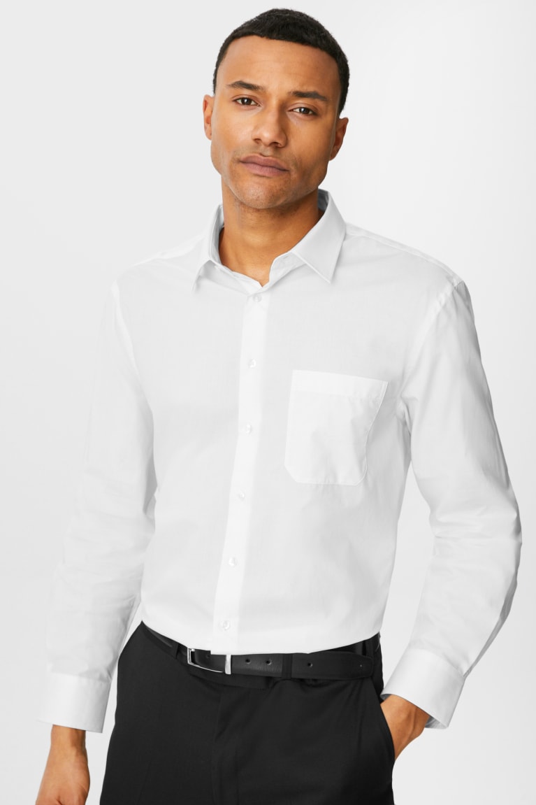 Kosele C&A Business Regular Fit Extra-Sleeve s Easy-iron Panske Biele | 4385ECNXG