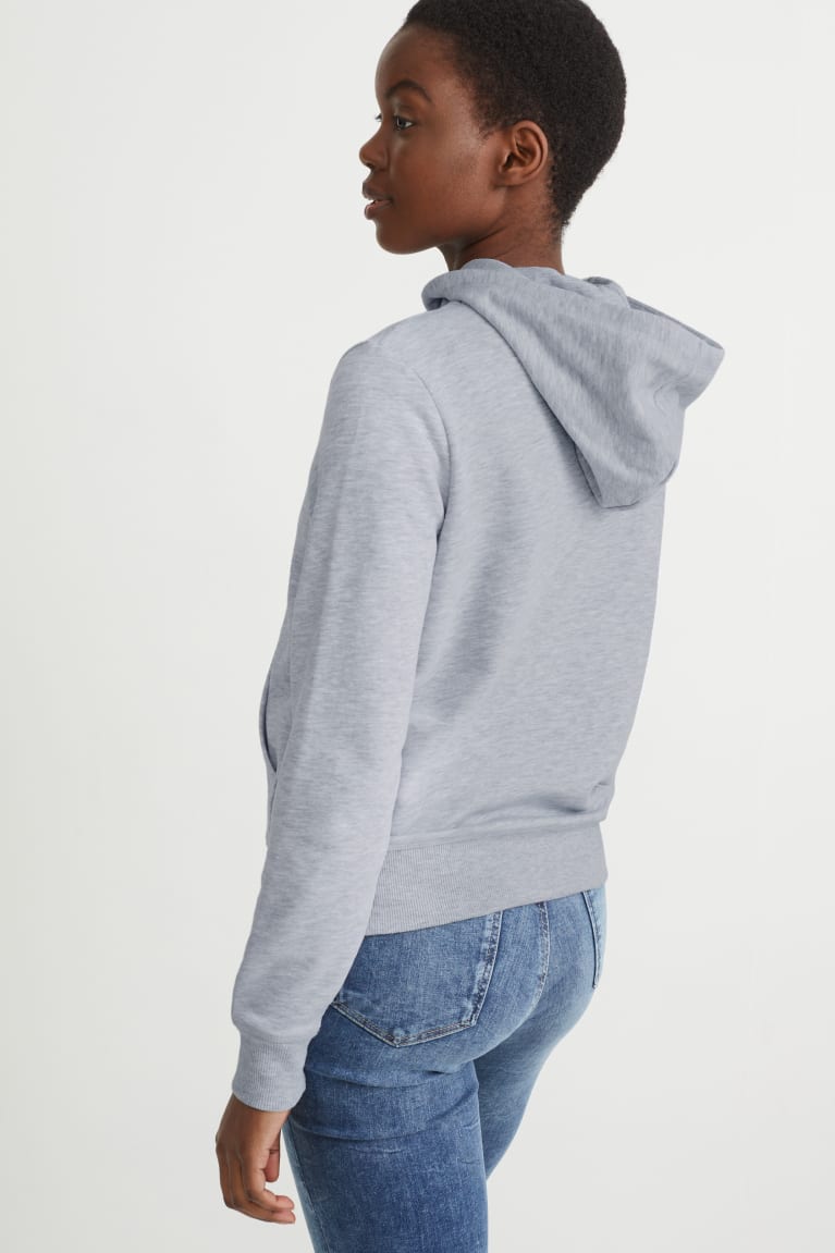 Mikiny C&A Basic Zip-through With Hood With Organic Bavlnene Damske Svetlo Siva | 7138CNSOV