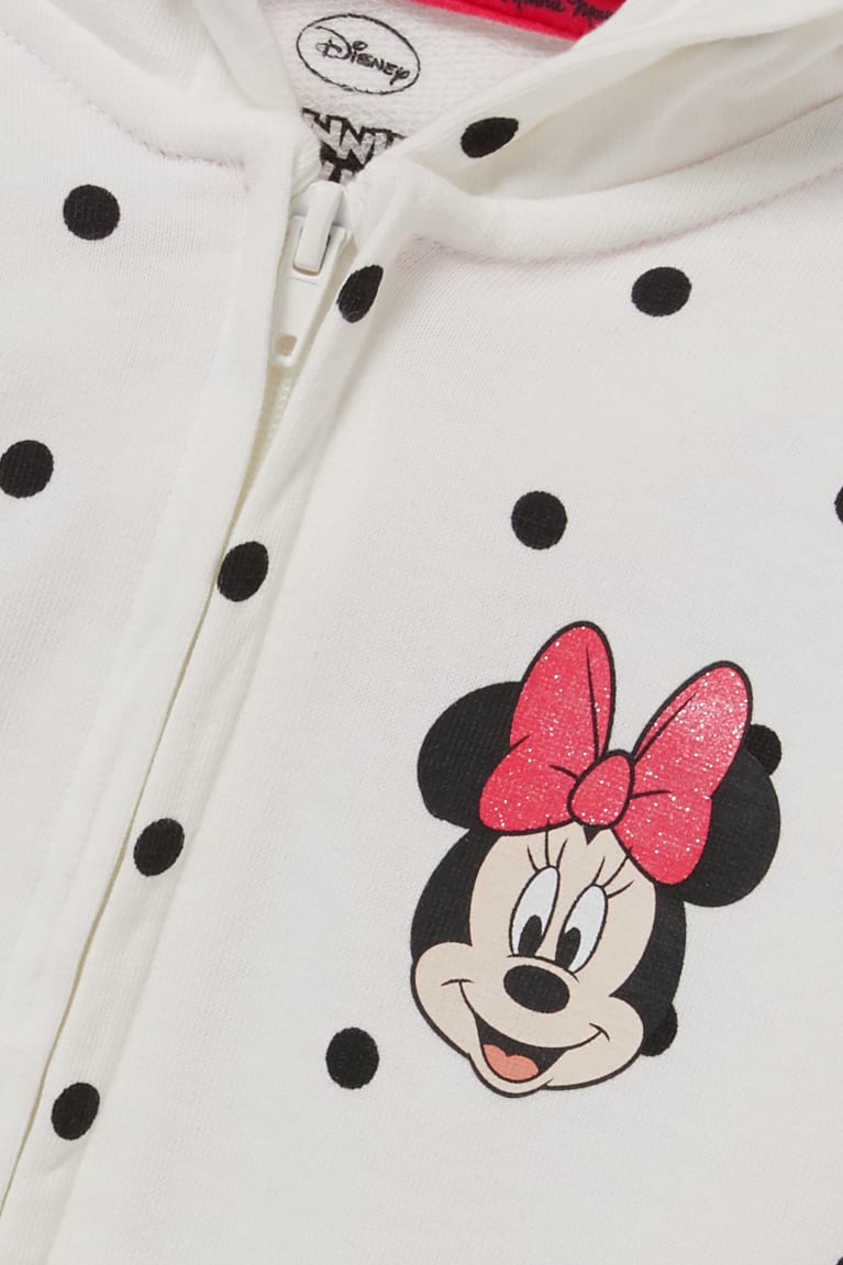 Mikiny C&A Minnie Mouse Zip-through With Hood Polka Dot Dievcenske Biele | 3408WHZCD