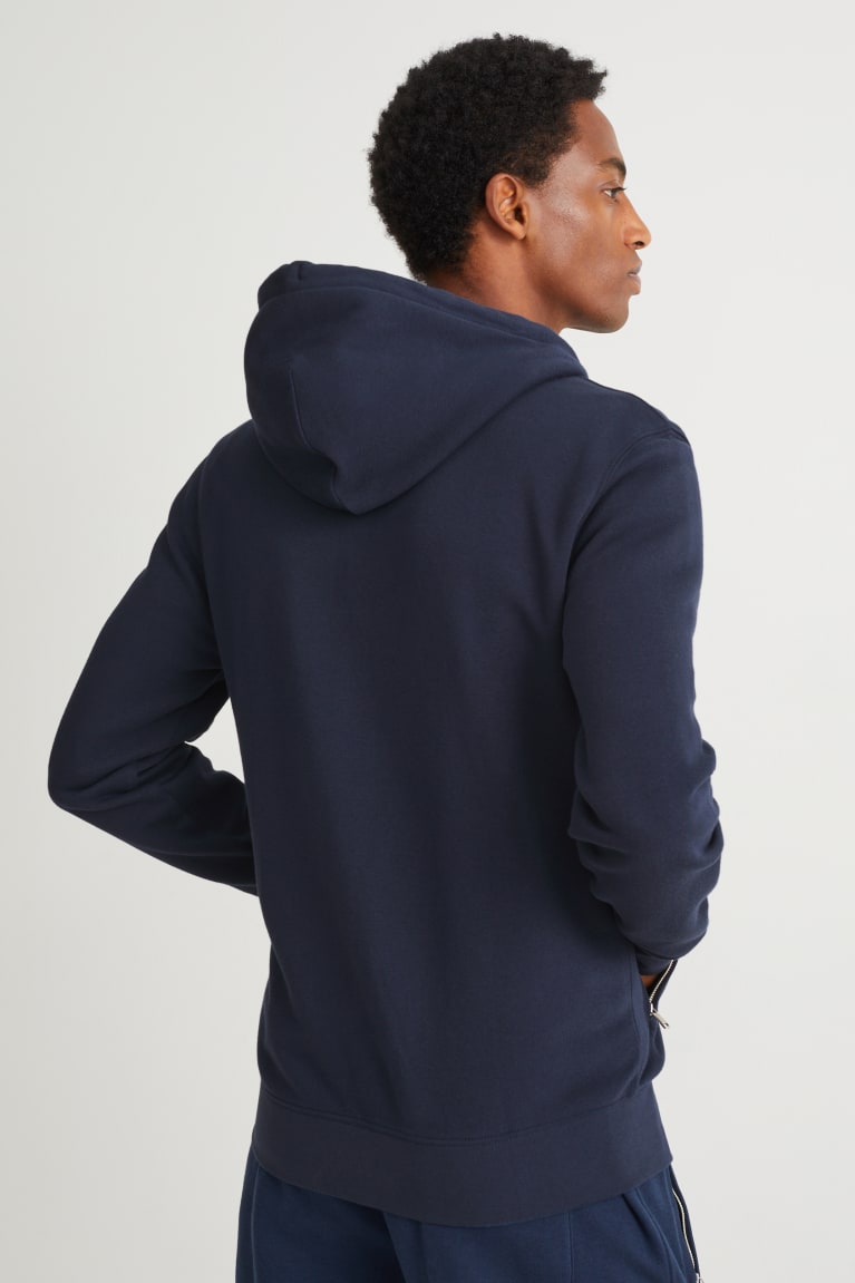 Mikiny C&A Zip-through With Hood With Recycled Polyester Panske Tmavo Modre | 8714WBJUL