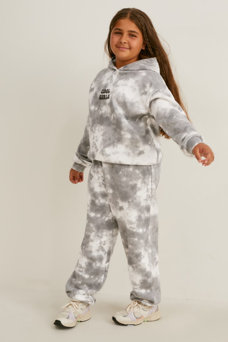 Mikiny S Kapucňou C&A Extended Sizes Set And Joggers 2 Piece Dievcenske Biele Siva | 4265HQUBK