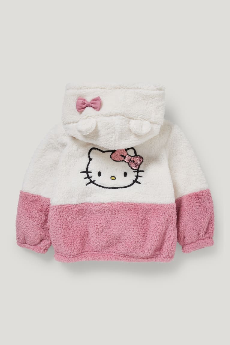 Mikiny S Kapucňou C&A Hello Kitty Teddy Fur With Hood Dievcenske Biele | 3504JDPFQ