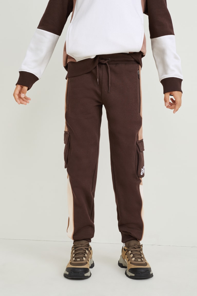 Nohavice C&A Cargo Joggers Chlapcenske Tmavo Hnede | 1638NLRAP