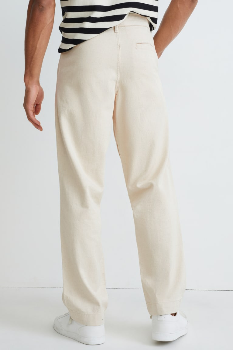 Nohavice C&A Chinos Relaxed Fit Cradle To Cradle Certified® Gold Panske Creme | 7523FTLGP