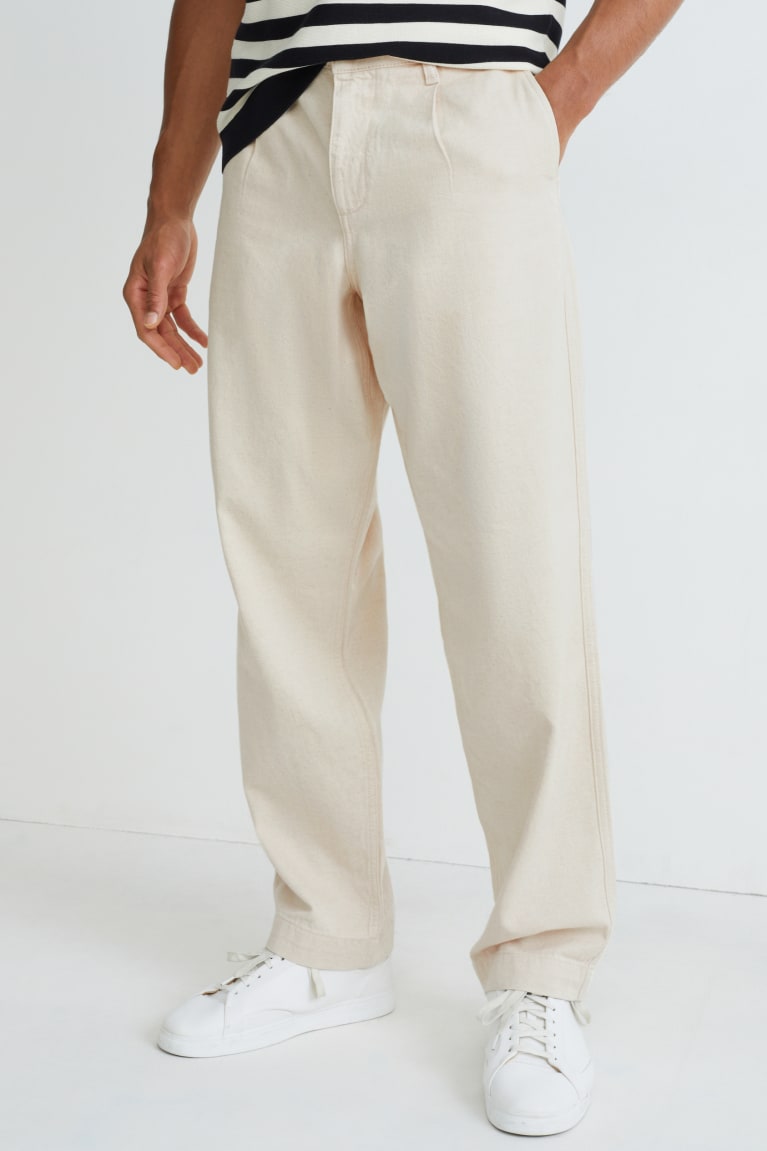 Nohavice C&A Chinos Relaxed Fit Cradle To Cradle Certified® Gold Panske Creme | 7523FTLGP