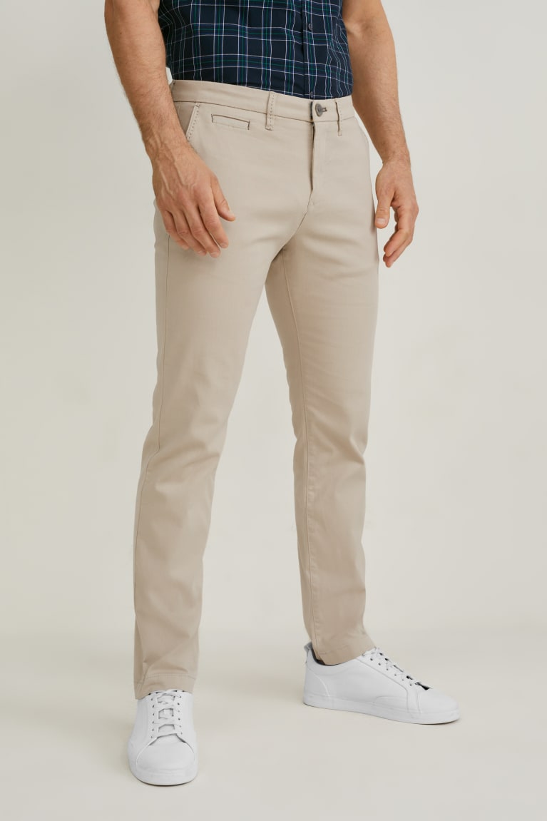 Nohavice C&A Chinos Slim Fit Lycra® Panske Siva Hnede | 7892BVRFQ