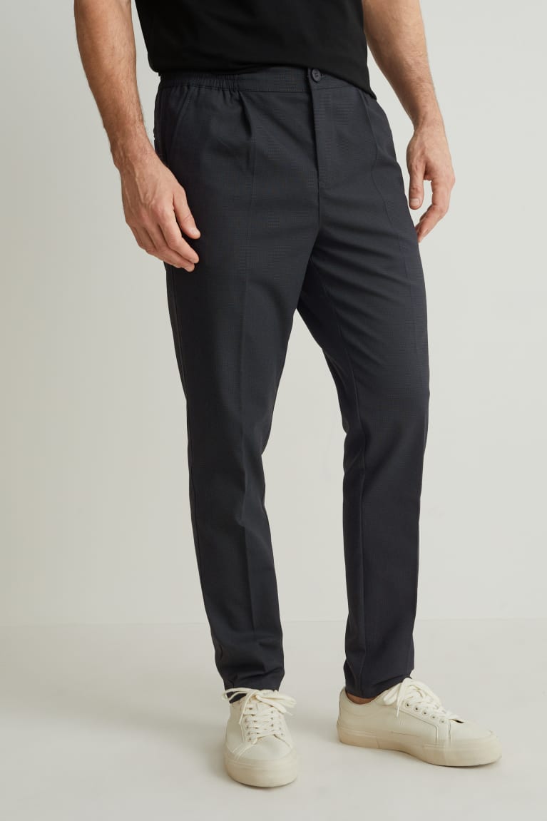 Nohavice C&A Chinos Tapered Fit Flex Panske Tmavo Siva | 3942GHYAL