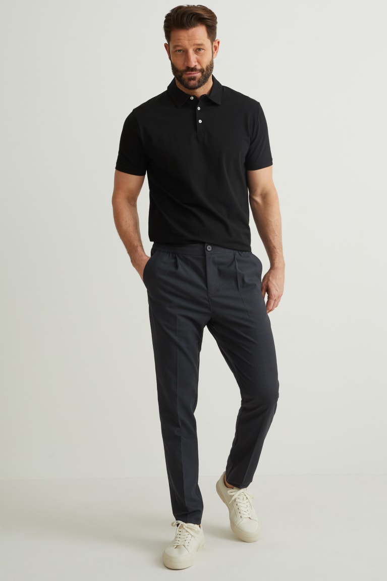 Nohavice C&A Chinos Tapered Fit Flex Panske Tmavo Siva | 3942GHYAL