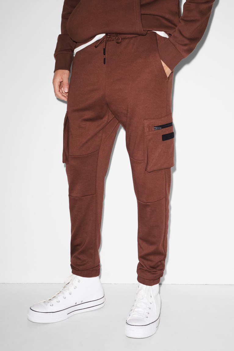 Nohavice C&A Clockhouse Cargo Joggers Panske Hnede | 4960JMRYT