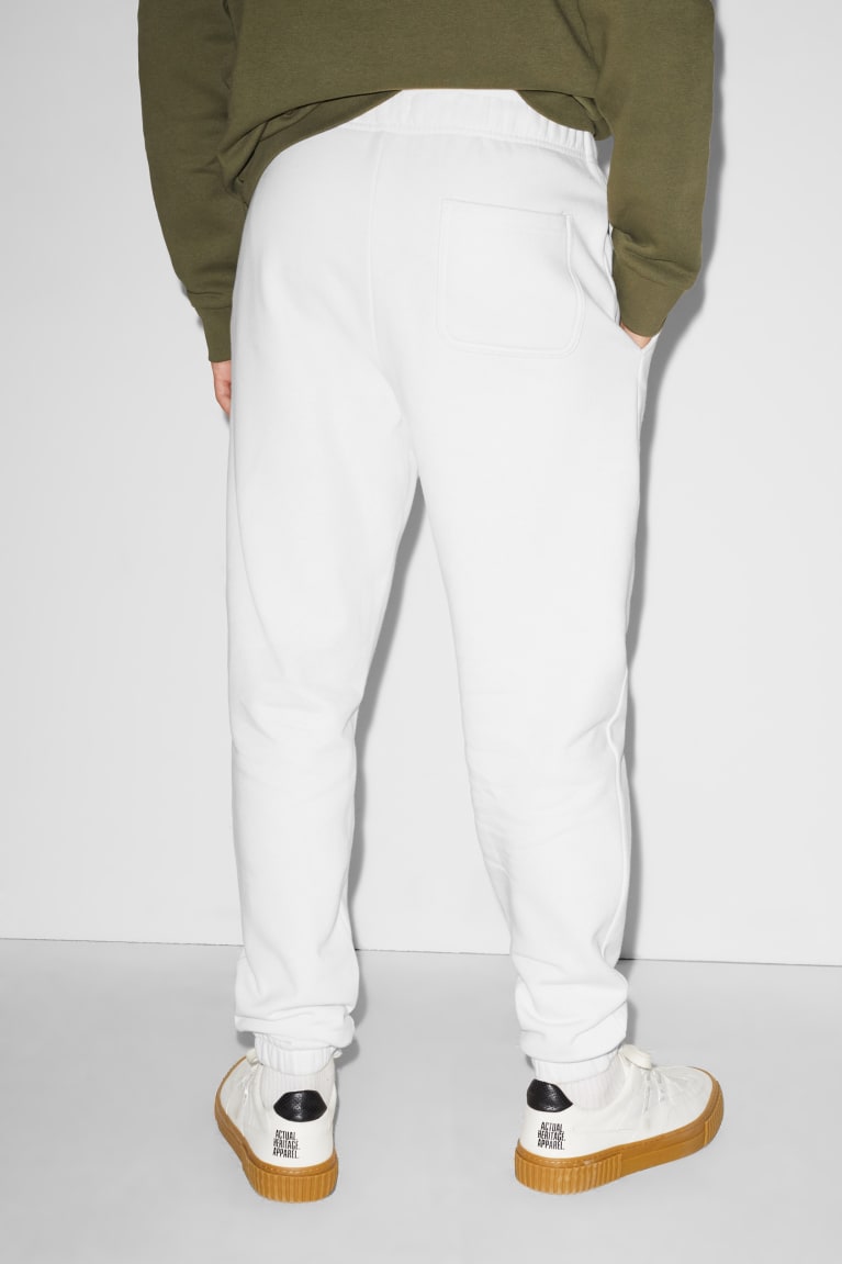 Nohavice C&A Clockhouse Joggers Panske Biele | 9416TNMDV