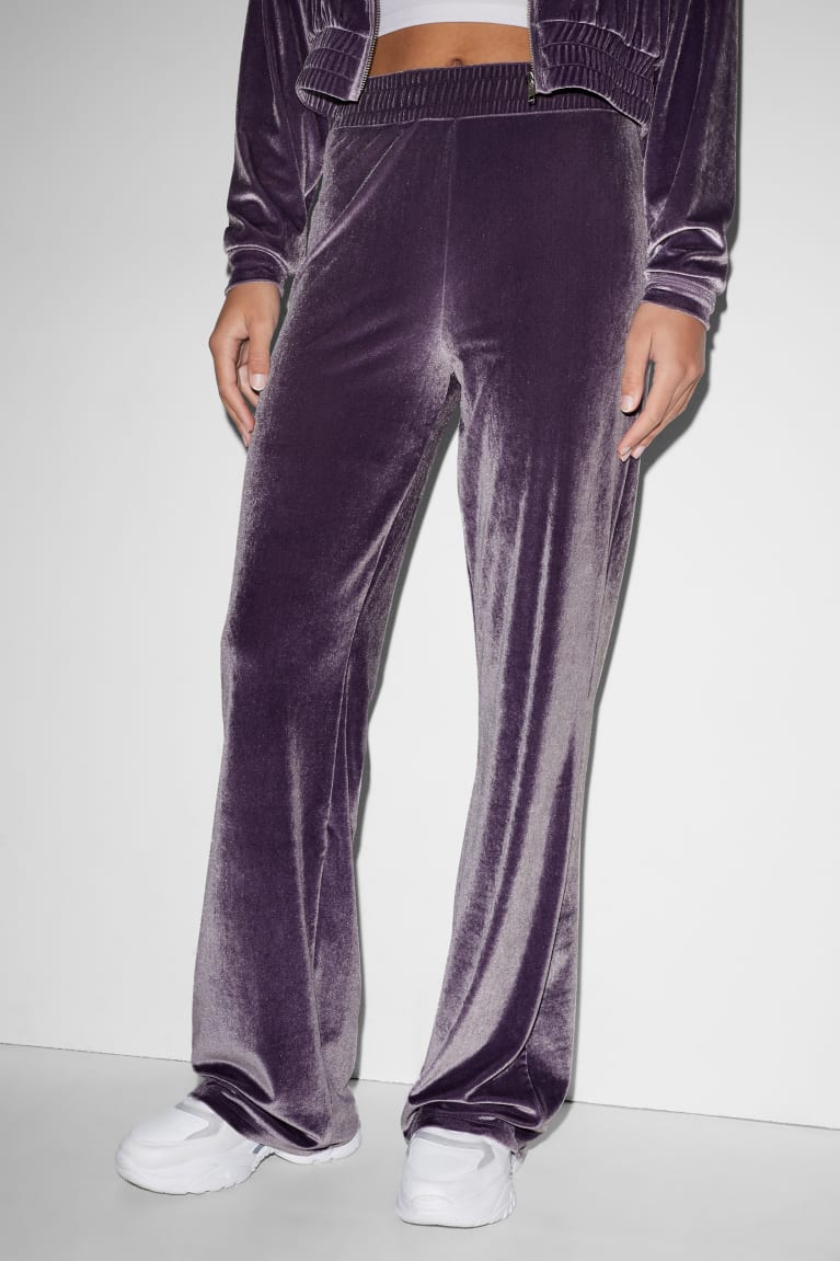 Nohavice C&A Clockhouse Velvet Joggers Damske Nachový | 0431HGOCD