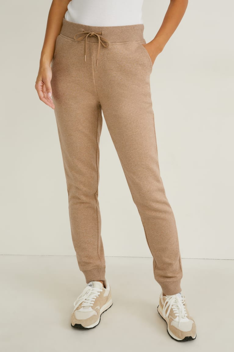 Nohavice C&A Joggers Organic Bavlnene Damske Béžové | 6784HLWQX