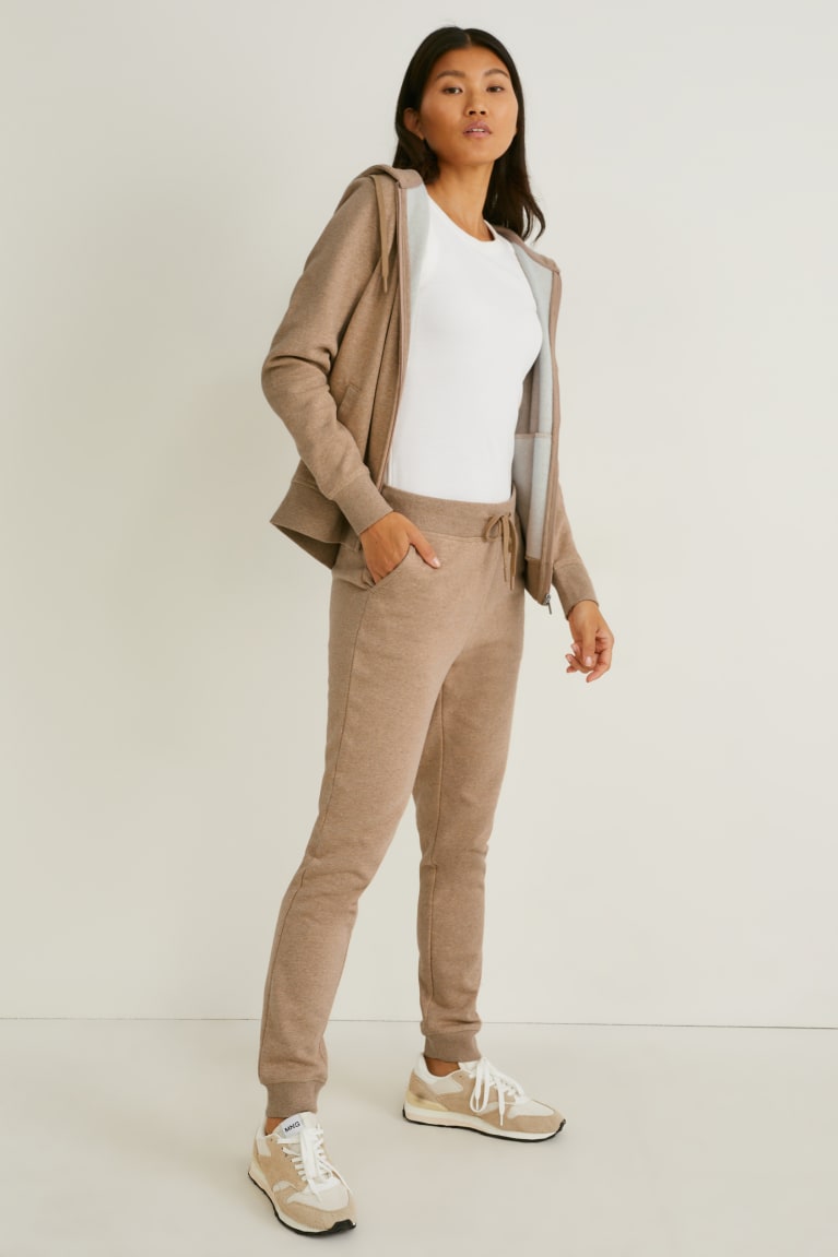 Nohavice C&A Joggers Organic Bavlnene Damske Béžové | 6784HLWQX