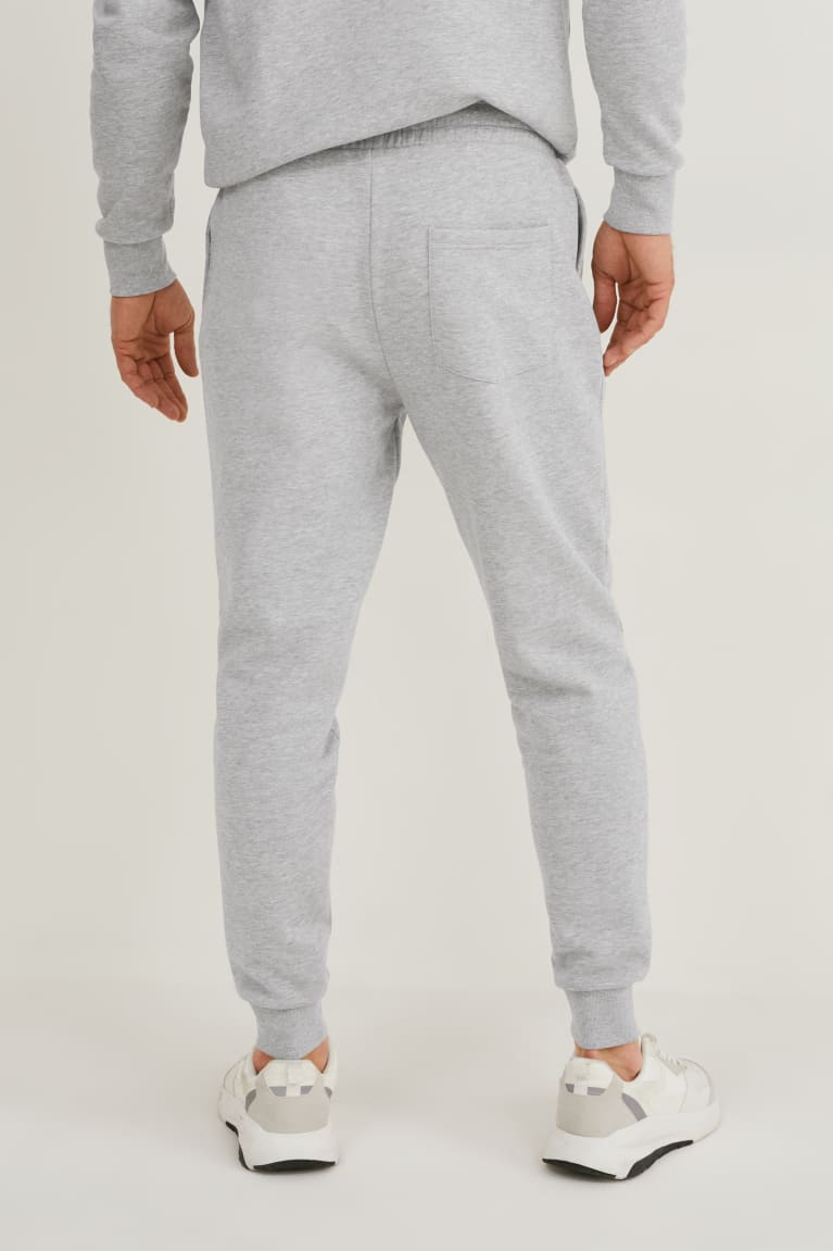 Nohavice C&A Joggers Organic Bavlnene Panske Svetlo Siva | 4530NSOTE