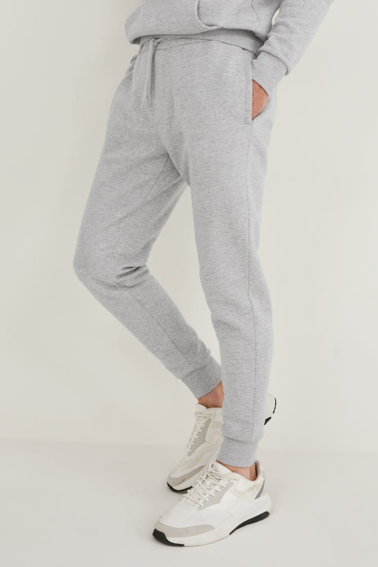 Nohavice C&A Joggers Organic Bavlnene Panske Svetlo Siva | 4530NSOTE