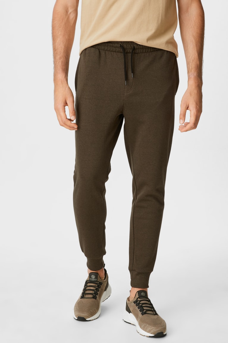 Nohavice C&A Joggers Organic Bavlnene Panske Tmavo Zelene | 7845NROJZ