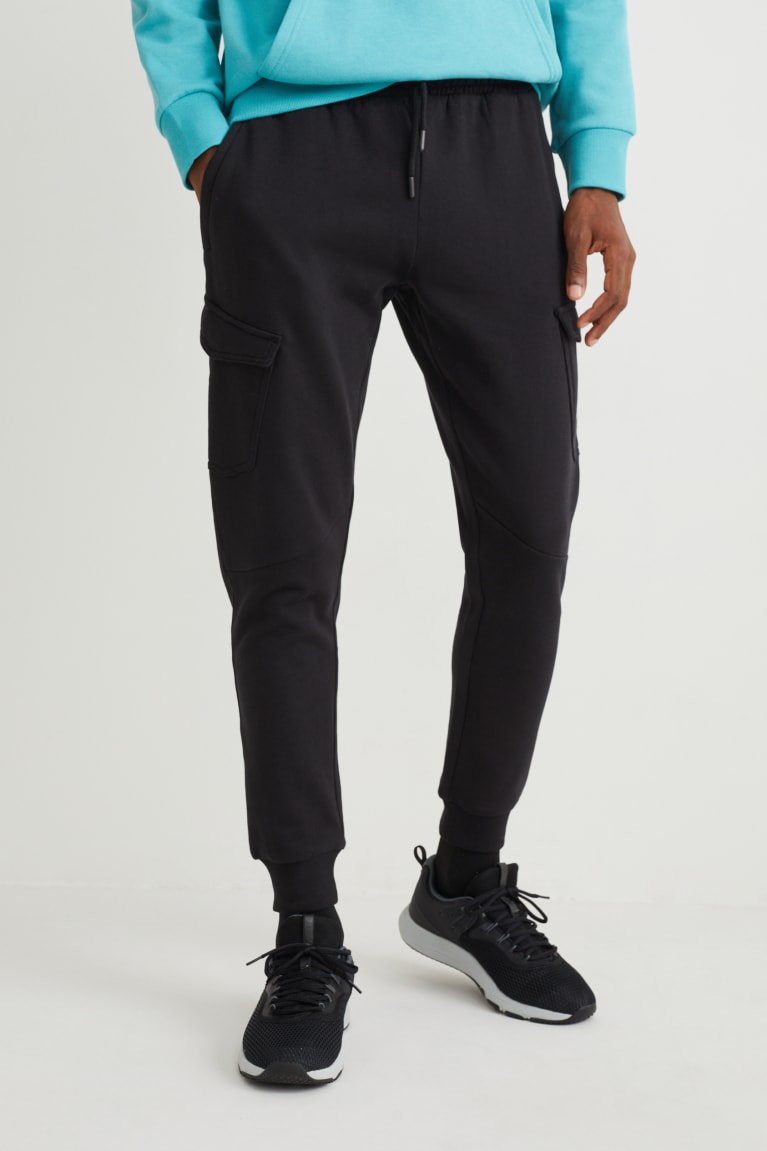 Nohavice C&A Joggers Panske Čierne | 2385GAZQK