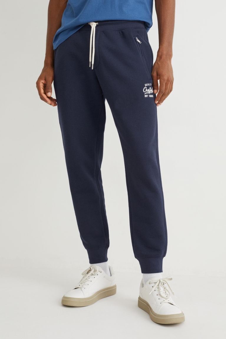 Nohavice C&A Joggers With Recycled Polyester Panske Tmavo Modre | 0693OYQPR