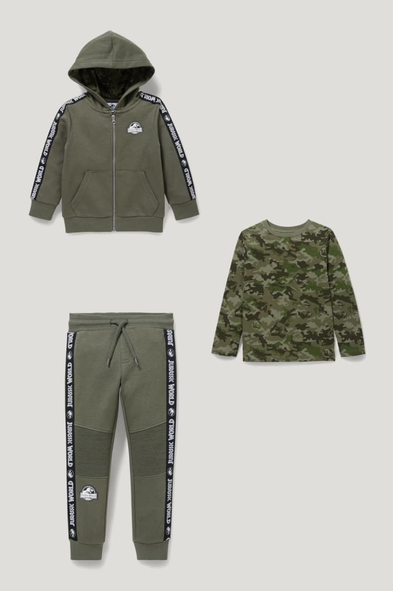 Nohavice C&A Jurassic World Zip-through, Long Sleeve And Joggers Chlapcenske Tmavo Zelene | 2945LNAVY