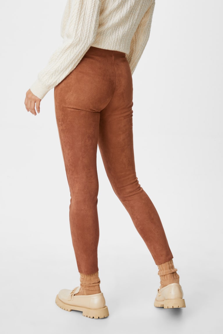 Nohavice C&A Leggings Faux Semisove Damske Havanna | 2913NRMYS