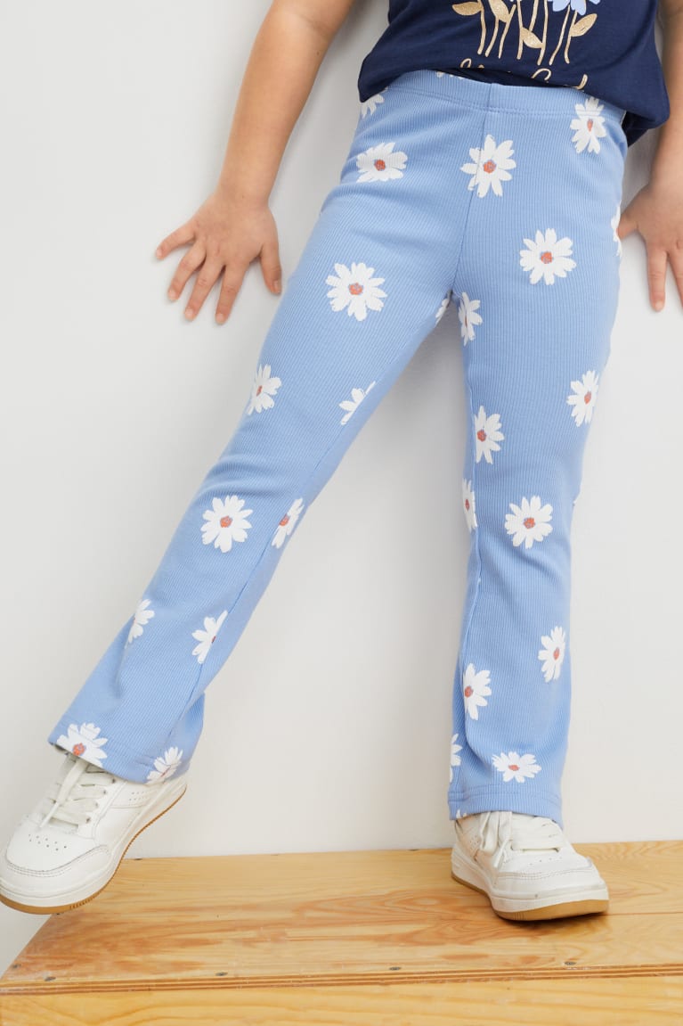 Nohavice C&A Leggings Floral Dievcenske Modre | 0379FKWRV