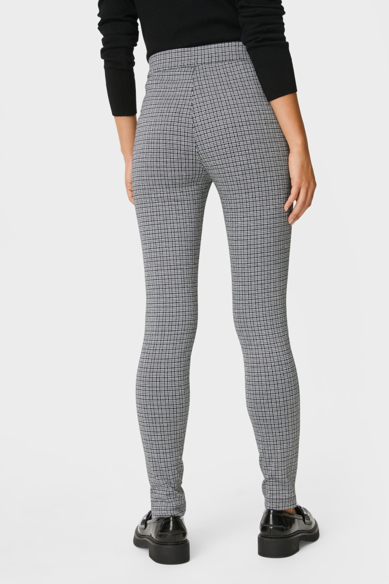 Nohavice C&A Leggings Recycled Check Damske Biele | 3512WLQGX