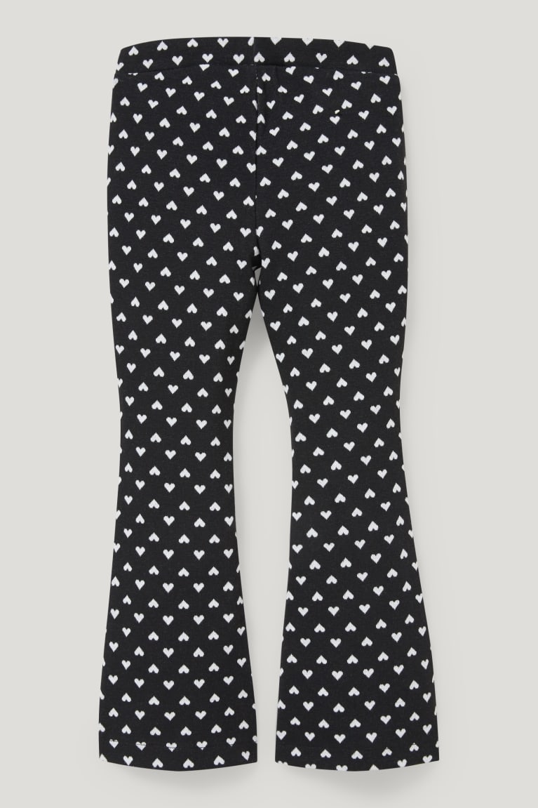 Nohavice C&A Leggings Recycled Patterned Dievcenske Čierne Biele | 6974ZGKMN